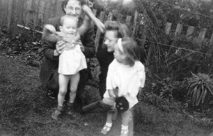 Elizabeth Jolley with daughter Sarah and Joyce with daughter Susan Swingler. 